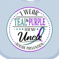 thumbnail image 4 of Inktastic Suicide Prevention- I Wear Teal and Purple for My Uncle Boys or Girls Baby Bib, 4 of 4