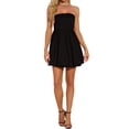 thumbnail image 2 of Vestido Tubo Sin Mangas Inspire Chic para Mujer, Vestido Mini de Fiesta Sin Hombros, Color Negro, 2 of 6
