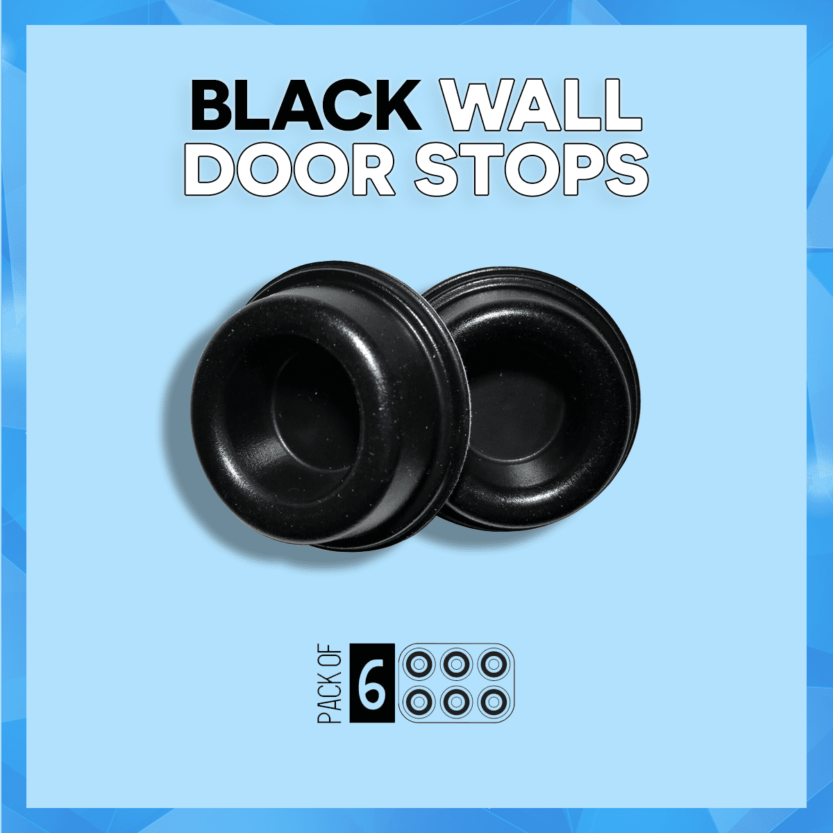 1.8''x 0.7'' Black/Clear Self adhesive Door Knob Bumpers Wall Door Stops 
