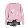 thumbnail image 3 of Womens Sweatshirt Rugby Ball Printed Long Sleeved Round Neck Pullover Sweaters Fall Winter Classic Lightweight Thin Pullover Casual Loose Sportwear Tops Size S-XXL, 3 of 4