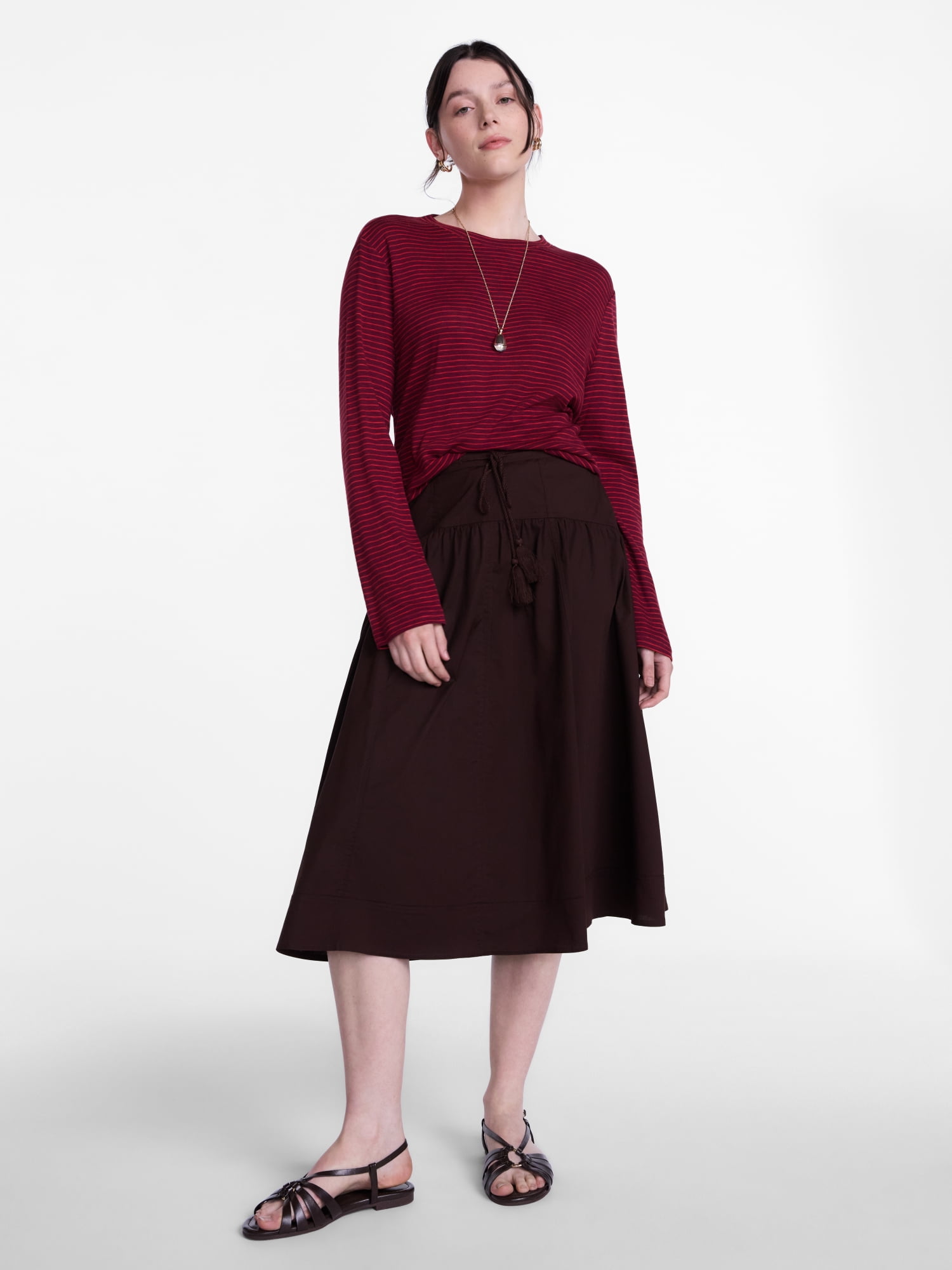 Scenario Women's Oversized Tee with Long Sleeves, Sizes XS-XXXL