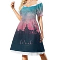 thumbnail image 2 of Vestido de manga corta con estampado de Helsinki Skyline, vestido de falda para mujer, vestidos de playa, ropa, 2 of 7