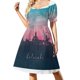 thumbnail image 2 of Vestido de manga corta con estampado de Helsinki Skyline, vestido de falda para mujer, vestidos de playa, ropa, 2 of 7