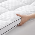 thumbnail image 2 of WISHEAD Extra Thick Mattress Topper, Queen Size Mattress Pad 400TC Cooling Pillow Top for Back Pain, Quilted Fitted Mattress Protector with 8-21" Deep Pocket, Soft & Breathable, White, 2 of 10