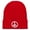 Red, variant on Peace Symbol Embroidered Long Beanie - Black OSFM