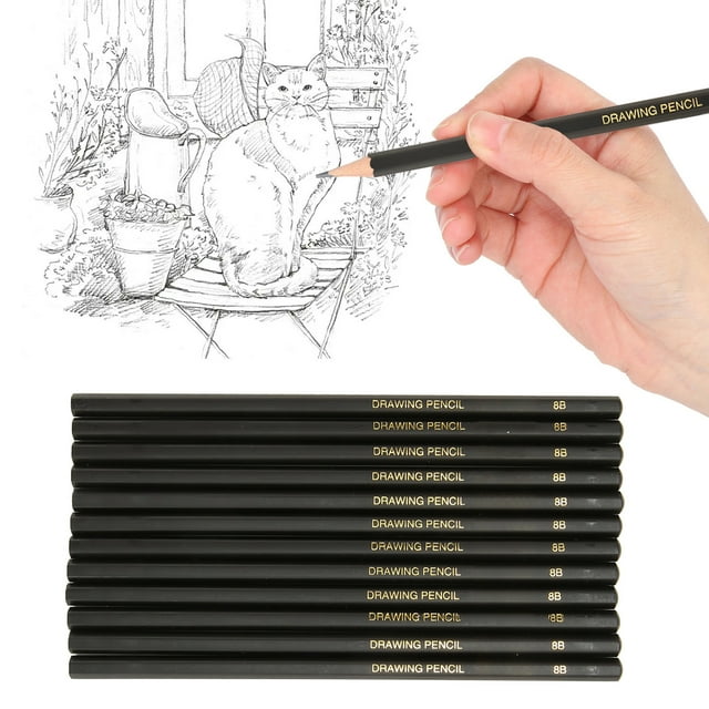 24 Piece Sketch Pencils Drawing Pencils Graphite Pencils Set for Professional Drawing Sketching Shading with Hexagonal Smooth Graphite Core