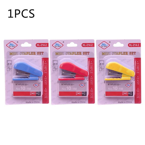 JUNTEX Mini Stapler Kit Cute Cartoon Portable Stapler Set with Box of Staples Built--n Staple Remover Kawaii Office Supplies Stationery