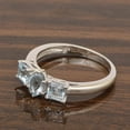 thumbnail image 3 of 6X4mm Oval Shape Aquamarine Gemstone 925 Sterling Silver Three Stone Women Promise Ring, 3 of 7