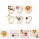thumbnail image 4 of 6pcs Chic Anillos de nudillos Juego de anillos simples Anillos de dedo elegantes de Navidad (colores surtidos), 4 of 5