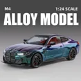 thumbnail image 1 of 1:24 M4 G82 Coupe Alloy Sports Car Model Diecast Metal Racing Car Vehicles Model Simulation Sound Light Collection kids Toy Gift Purple, 1 of 6