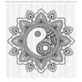 thumbnail image 2 of Ambesonne Ethnic Shower Curtain, Circular Orient Yin Yang, 69"Wx84"L, Charcoal Grey and White, 2 of 2