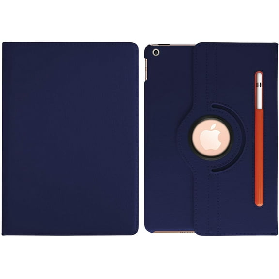 Golden Sheeps PU Leather 360 Rotating Case Compatible for iPad 9/8/7 Generation Case (2021/2020/2019) 10.2 inch Auto Sleep/Wake Folding Stand Smart Cover with a Viewing Stand (Blue)