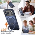 thumbnail image 6 of For iPhone 17 Pro Max Ultra Slim Hybrid TPU+PC Protective Cover with Metal Rotation Holder , Compatible MagSafe, Military Grade Shockproof Phone Case Cover,Blue,For iPhone 17 Pro Max, 6 of 7