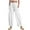 White-A6, variant on Bohemian Trendy Pants for Women Short Plus Size Wide Leg Linen Ankle Length Elastic Waist Drawstring Gaucho Pants Petite High Waisted Work Harem Pantswith Pockets Khaki XL