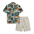 thumbnail image 6 of longantii Men's Sets Elastic Button Down Hawaiian Shirts and Shorts Comfortable Short Sleeve Beach Blouses and Shorts 2026 Summer Shirt and Beach Shorts Sets Mint Green XXXL, 6 of 6