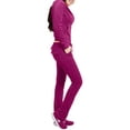 thumbnail image 2 of J. METHOD Women’s Tracksuit Set Casual 2 Piece Outfit Slim Fit Velour Velvet Zip Up Hoodie Jacket Top and Sweatpants Sweatsuit NEWTS03 Mulberry M, 2 of 6