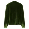 thumbnail image 5 of UTSJKR Velvet Tops for Women Long Sleeve V Neck Dressy Casual Elegant Plus Size Velour Shirts Festival Outfit Green XXL, 5 of 9