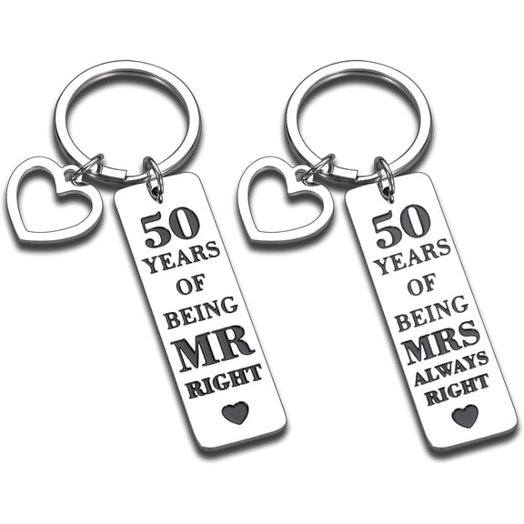 50th Anniversary Giftss, 50th Anniversary for Couple Keychain Anniversary for Men Women 50th Anniversary Decorations 50th Wedding Anniversary Giftss for Wife Husband Couple Christmas Birthday Gifts