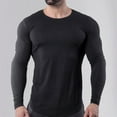 thumbnail image 4 of Qingpeng Slim Fit T-Shirts for Men Gym Workout Tee Shirt Tops Solid Sweatshirt for Men, 4 of 6