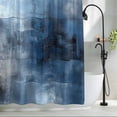 thumbnail image 2 of Blue Black Abstract Modern Art Painting Fabric Shower Curtain Blue Gray White Washable Shower Curtains for Bathroom, Waterproof Bath Curtain with Hooks Home Decor 72x72in, 2 of 8