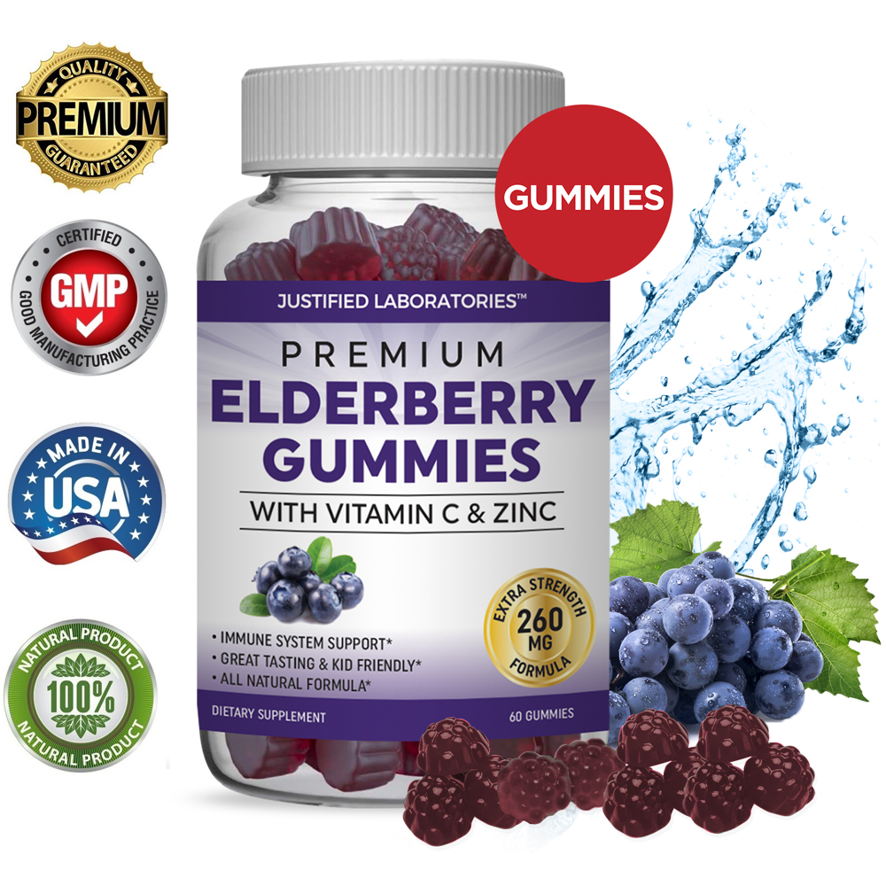 Premium Elderberry Gummies Double Strength Immune Support Gummy