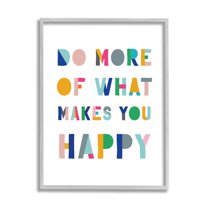 Stupell Industries What Makes You Happy Phrase Kids' Block Typography, 16 x 20, Design by CAD Designs