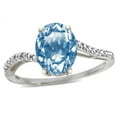 thumbnail image 2 of Star K� Big Stone Oval 10x8 Simulated Aquamarine Bypass solitaire engagement promise ring, 2 of 6