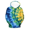 thumbnail image 3 of Generic Mens Tie Dye Hoodie Pullover Drawstring Long Sleeved Pullover Spiral Streak Print Sweatshirt Pullover, 3 of 3