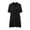 1_Black, variant on Asxite Summer Dresses for Women Casual Solid Textured Collared Short Sleeve Button Mini Sundress