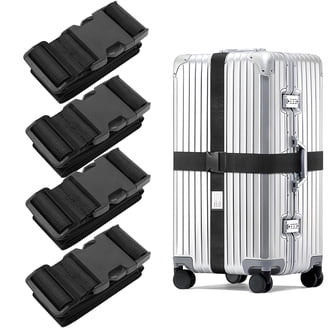 4 Pc Combination Lock Luggage Strap Packing Belt Suitcase Baggage