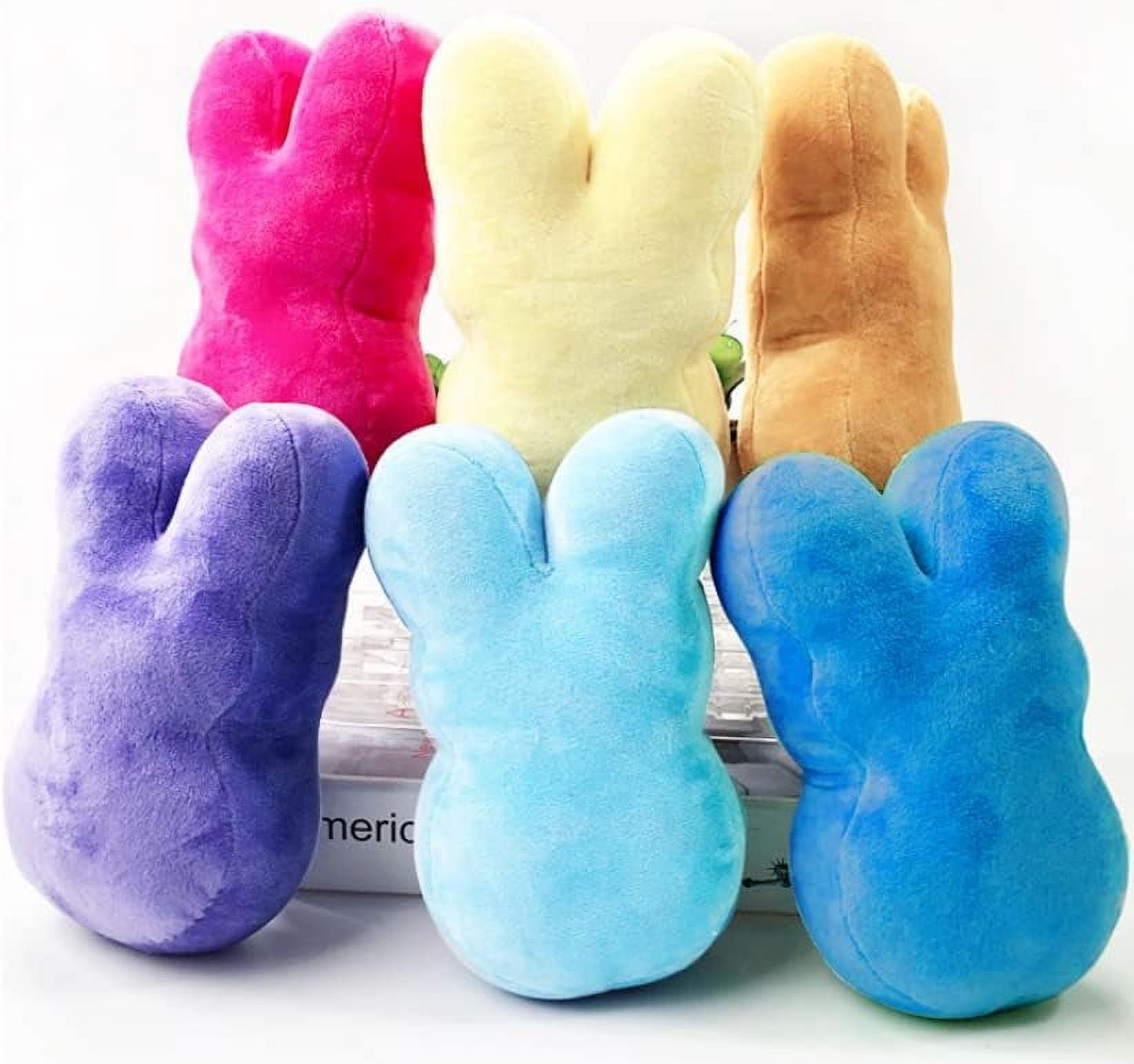Guvpev 6Pcs Easter Bunny Peep 10" Plush Collectible, Soft & Huggable Bunny Stuffed Animal Easter Decorations Doll, Easter Basket Stuffers Gifts for Boys & Girls