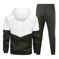 thumbnail image 4 of YDKZYMD Men's Hooded Athletic Tracksuit Casual Two Pieces Suits Color Block Hoodies and Sweatpants Set Army Green 4XL, 4 of 4