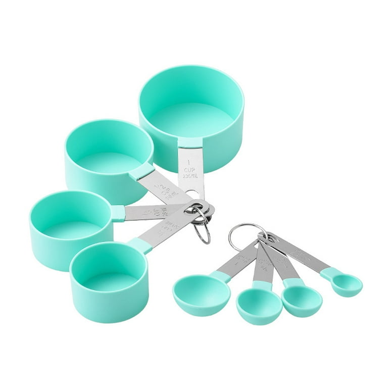 Measuring Cups and Spoons Set, Stainless Steel Metal Stackable Nesting Measure  Cups,Teaspoon, Tablespoon 