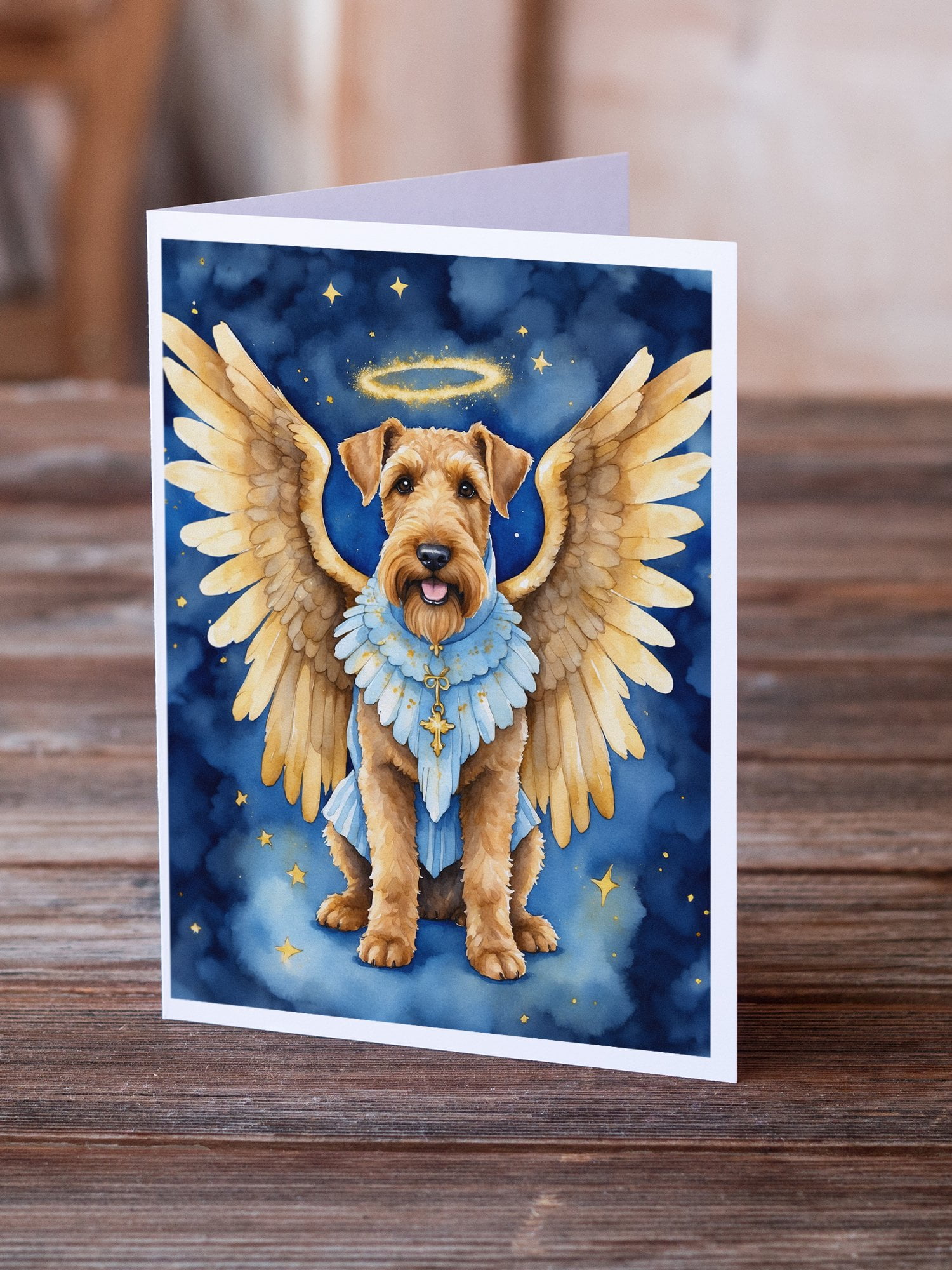 Airedale Terrier My Angel Greeting Cards Pack of 8 7 in x 5 in