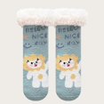 thumbnail image 2 of Toddler Socks Christmas Cartoon Fuzzy Warm Fleece Non Slip Winter Slipper Socks Green 4-7 Years, 2 of 4
