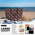 thumbnail image 5 of Daiia Skull colorful flower Beach Travel Bag - Water-Resistant Beach Bag, Lightweight Tote with 7 Pockets for Women and Men - Gym,Pool,Camping,Reusable Grocery Bag, 5 of 7