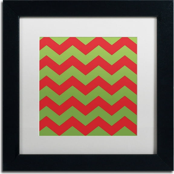 Trademark Fine Art "Xmas chevron 9" Canvas Art by Color Bakery, White Matte, Black Frame