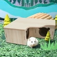 Zksm Hamster Toy Natural Wood Climbing Ladder MultiRoom Hut Rat