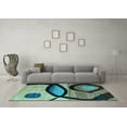 thumbnail image 3 of Ahgly Company Indoor Round Abstract Light Blue Modern Area Rugs, 8' Round, 3 of 4