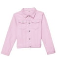 thumbnail image 4 of adviicd Women Trendy Jean Jacket Stretchy Cropped Denim Jacket Long Sleeve Button Down Denim Coat Pink, S, 4 of 4