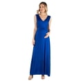 thumbnail image 4 of Maternity V Neck Empire Waist Belted Maxi Dress, 4 of 5