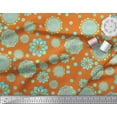 thumbnail image 2 of Soimoi Orange Poly Georgette Fabric Artistic Flower & Geometric Print Fabric by the Yard 42 Inch Wide, 2 of 3