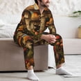 thumbnail image 7 of Yiaed Vintage Cloud Mushroom Print Men’s Pajamas Set - Long Sleeve Button Down Sleep Shirt and Pajama Bottoms Sleepwear Set Mens Pjs Sets Men's Pajama Bottoms-Medium, 7 of 7