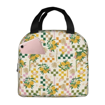 Insulated Lunch Bag for Women Men - Lemon pattern Leakproof Cooler Lunch Box for Women Men  Lunch Tote Bags for Work School Picnic Travel