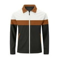 thumbnail image 4 of hotojiny Men's Colorblock Jackets Workout Athletic Full Zip Lightweight Loose Coat Casual Full Zip Up Soft Warm Outwear with Pockets, 4 of 6