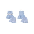 thumbnail image 2 of Cenuakty Little Girls 1T-6T Easter Outfits Adorable Cross Bunny Embroidery Sleeveless Square Neck Tank Tops and Plaid Shorts Set, 2 of 9
