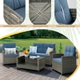 thumbnail image 3 of Walsunny 4 Pieces Outdoor Sectional Conversation Wicker Patio Furniture Set with Cushion Table for Backyard,Porch,Garden,Poolside Balcony,Gray, 3 of 7
