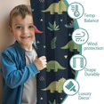 thumbnail image 3 of Blackout Kids Curtains,DarkBlue Dinosaurs Leaves Pattern Childrens Insulated Curtains Set Of 2,Bedroom Essentials,Toddler Room Decor 42"x63", 3 of 5