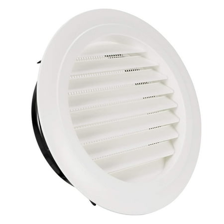 

8 Inch Round Air Vent ABS Louver Grille Cover White Soffit Vent with Built-In Fly Screen Mesh for Bathroom Office Kitchen Ventilation