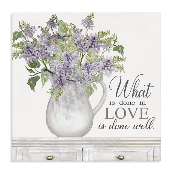 Stupell Industries Cottage Do with Love Lilies Water Jug Traditional Furniture Canvas Art, 17 x 17, by Cindy Jacobs